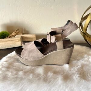 Women's Kork-Ease Kiern Leather Wedge Sandals Tan Mix Size 7M
